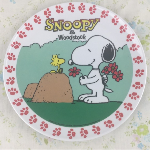 Vintage Other - Vintage 1965 Snoopy & Woodstock Plate
